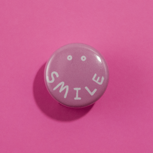 front view of smile button